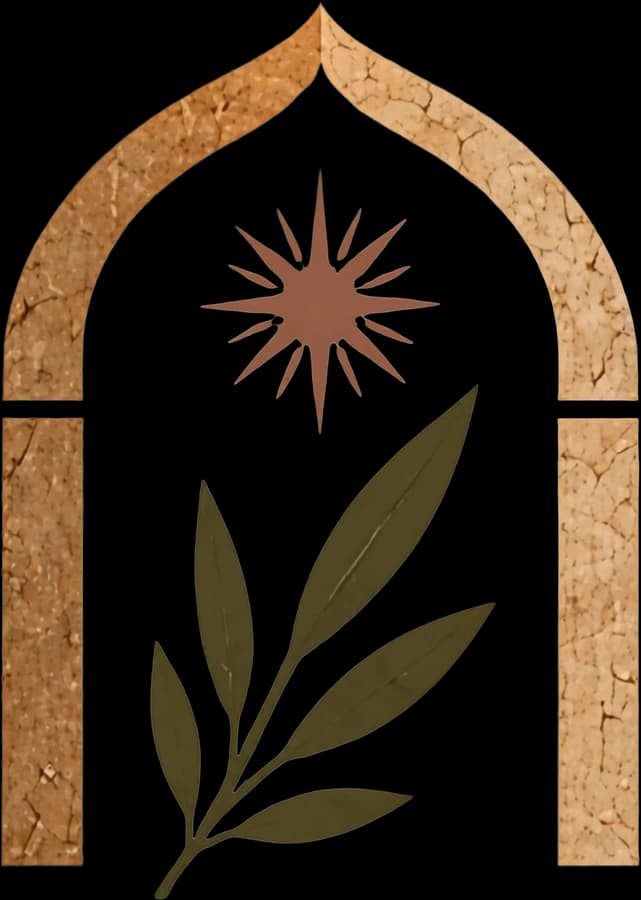 Zabut mark: arch, sun and olive branch